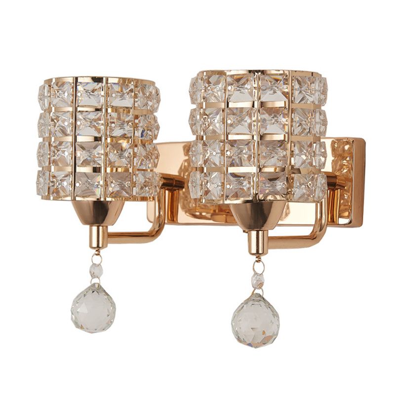 Lampada da parete interna di lusso moderno in metallo in metallo lampada parete con tonalità cristallina