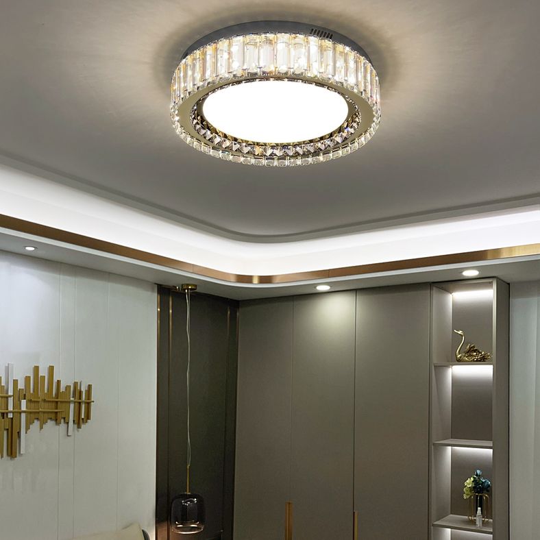 Techo geométrico de cristal de montaje de luz de montaje de LED moderno de montaje de luz de techo en blanco