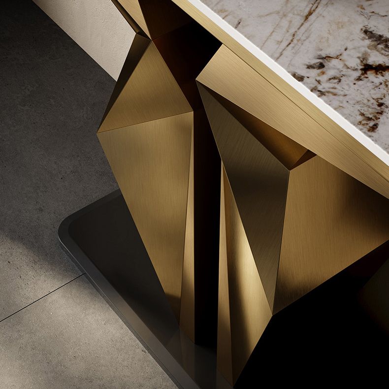 Glam Metal Console Table Rectangle Console Sofa Table for Hall