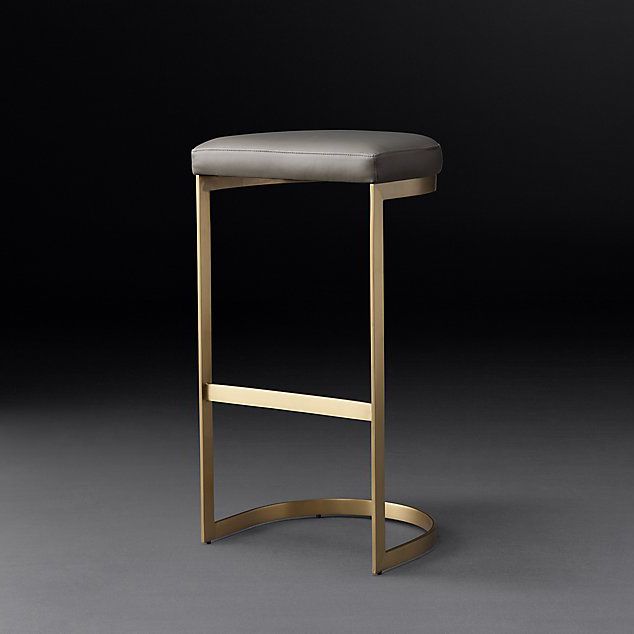 Glam Upholstered Dining Stools Armless Bar Stools with Metal Base