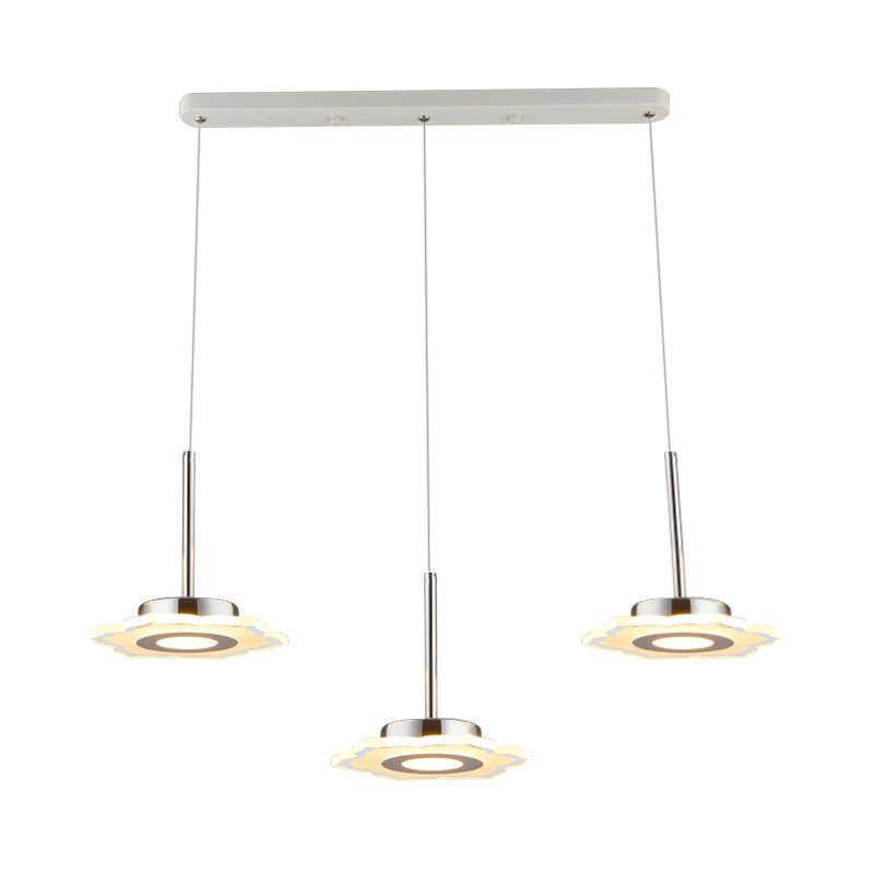 Modernismo Grupo de flores Costeico Acrílico 3 cabezas LED DEL LED DE LED EN LUZ CALIENTA/BLANCA/NATURAL CON COLAPO LINEA/REDEDIO