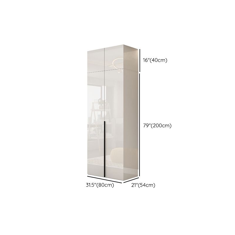 Hinged Wardrobe Armoire with Shelves White Wardrobe Closet for Home