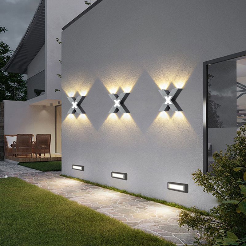 Modern Minimalist Style X-shaded Wall Mounted Light Fixture Metal 4 Lights Wall Lamps