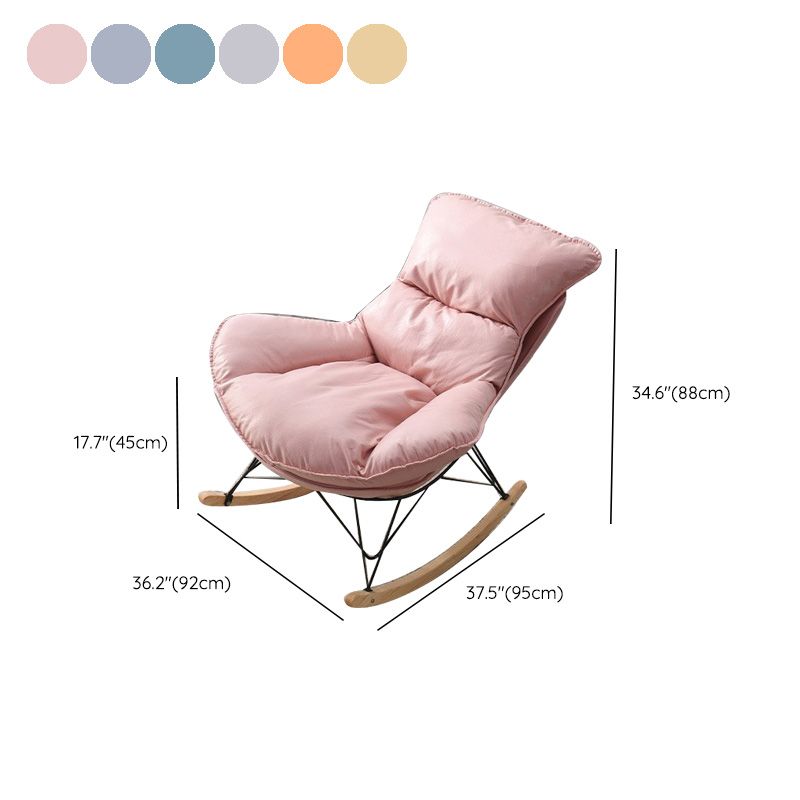 Modern Rocker Chair Metal Frame Dirt Resistant Spindle Rocker Chair with Cushions