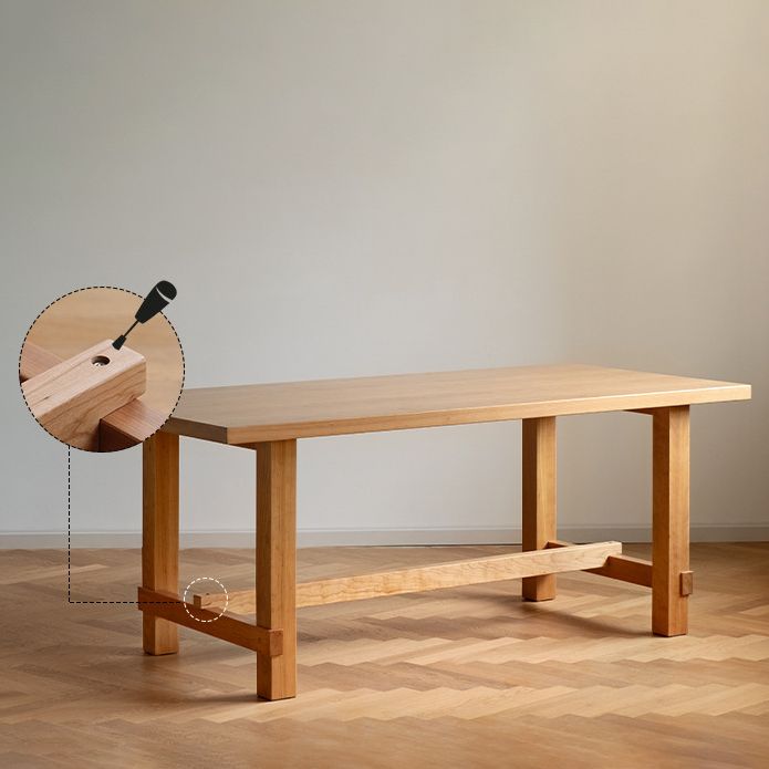 Rectangle Trestle Furniture Pine Solid Wood Dining Room Collection for Home