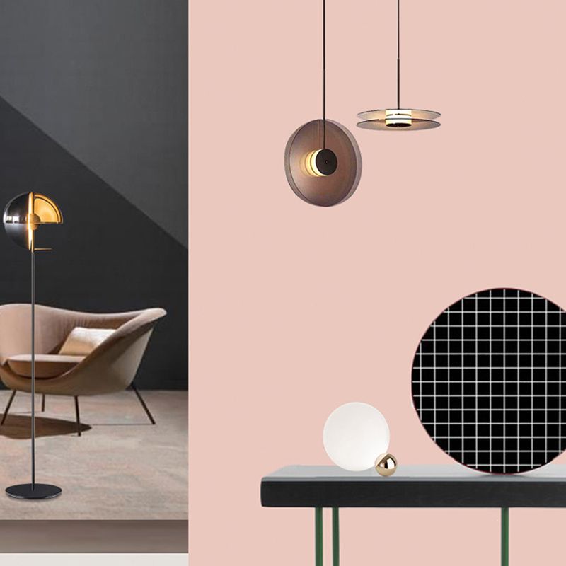 Rauchy graues Glas Deckenleuchte Ding Room Schlafzimmer 1 Licht modernes hängendes Licht