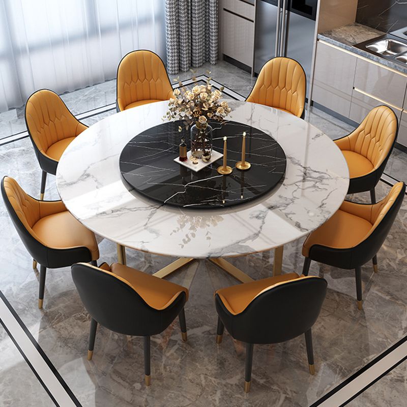 Glam witte marmeren eettafel Standaard ronde eettafel voor keuken