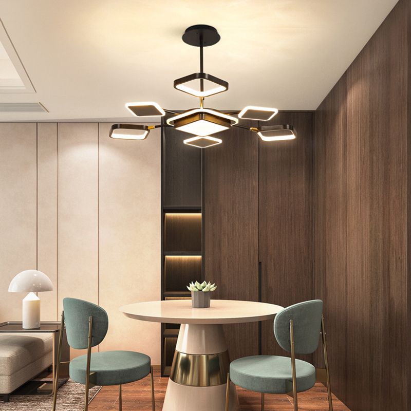 Sputnik Living Room Pendant Chandelier Metal LED Modern Hanging Chandelier