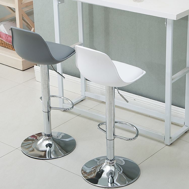 Contemporary Metal Dining Kitchen Room Armless Stool Adjustable Height Barstool