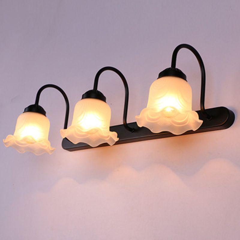 3-Light Traditional Bathroom Vanity Light Vintage Style Wall Light with Shades