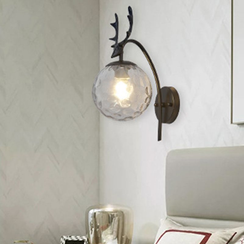 Stile moderno sferico sferico muro di applique in vetro 1 flione leggero per balcone delle scale