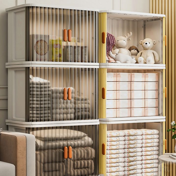 Contemporary Non-Hanging Armoire Plastic Wardrobe Closet with Door