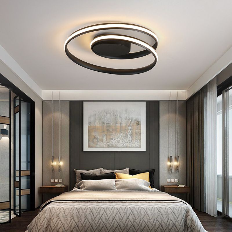Aluminum Seamless Curve Flushmount Simple LED Flush Mount Ceiling Light for Bedroom