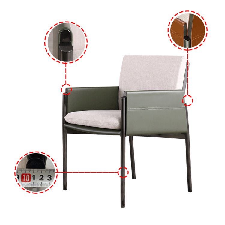Contemporary Fabric Dining Room Chair Upholstered Arm Single Chair