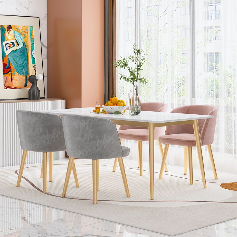 Glam Dining Room Set 1/4/5/7 Pcs Rectangle Dining Table with Upholstered Chairs