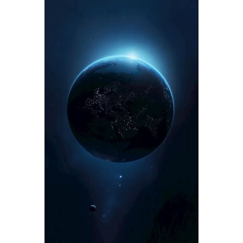 Big Planet Wall Mural Decal for Home Decoration Outer Space Wall Art in Blue, Stain-Resistant