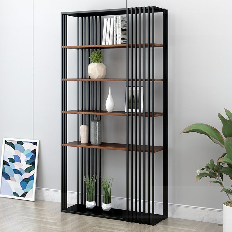 Wooden Standard Bookshelf Industrial Open Back Bookcase with Shelves
