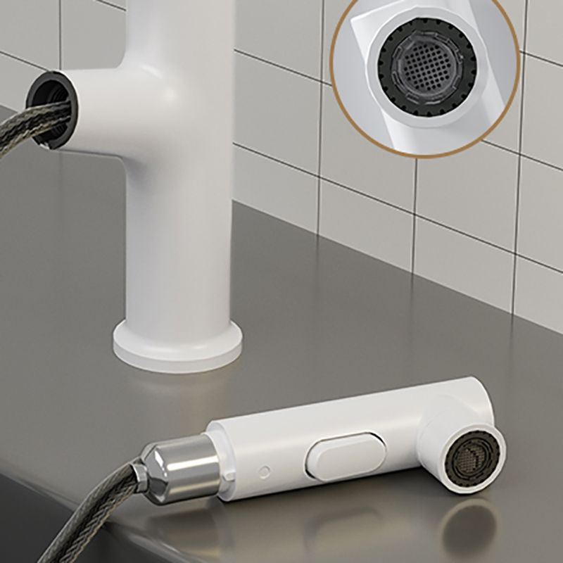 Contemporary Vessel Sink Faucet Single Handle with Pull down Sprayer