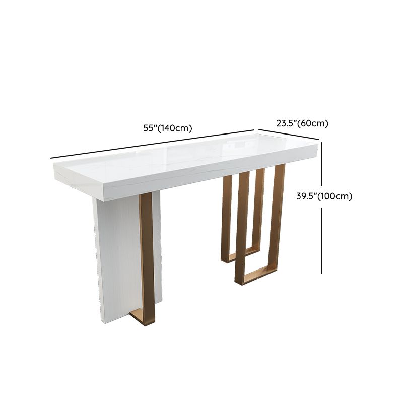 Modern Rectangle Counter Height Set 1/5 Pcs Marble Top Bar Table and Upholstered Stools