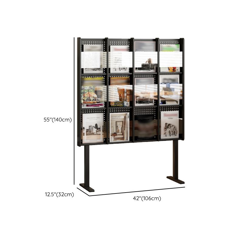 Modern Style Closed Back Bookshelf Standard Metal Bookcase with Shelves