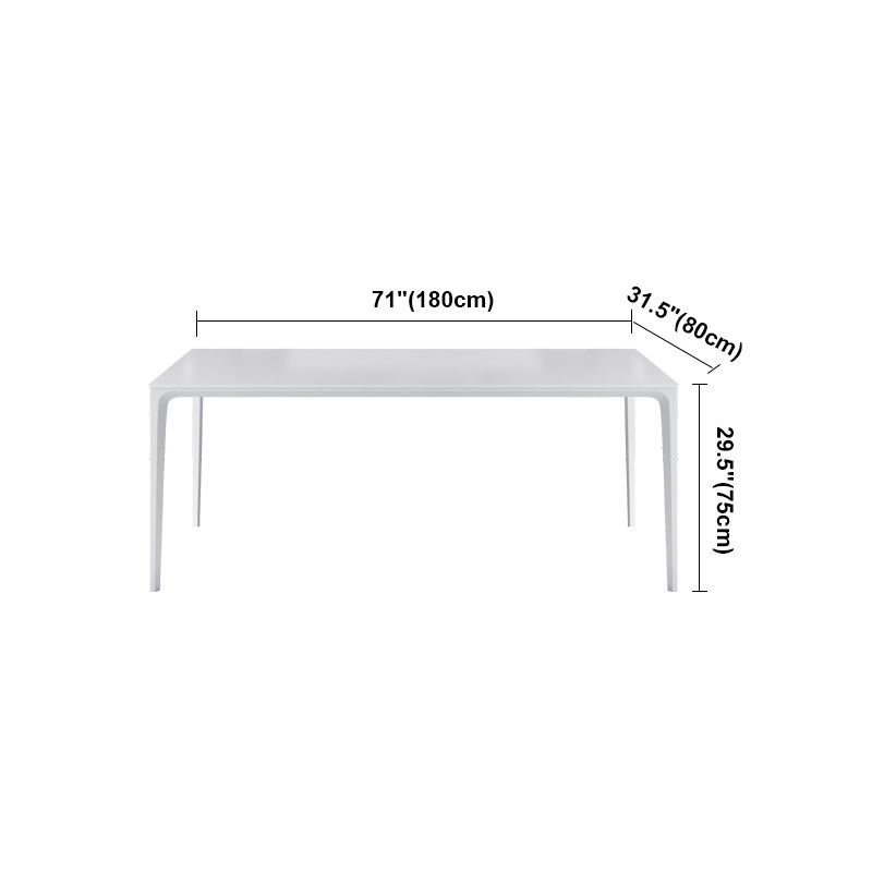 Mesa de piedra sinterizada de estilo moderno 4 Table de rectángulo base de las piernas para el hogar