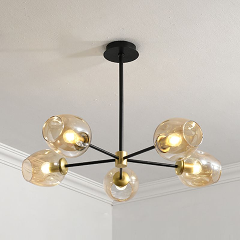 Modern Jar-Shaped Chandelier Lights Glass Chandelier Light Fixture for Living Room