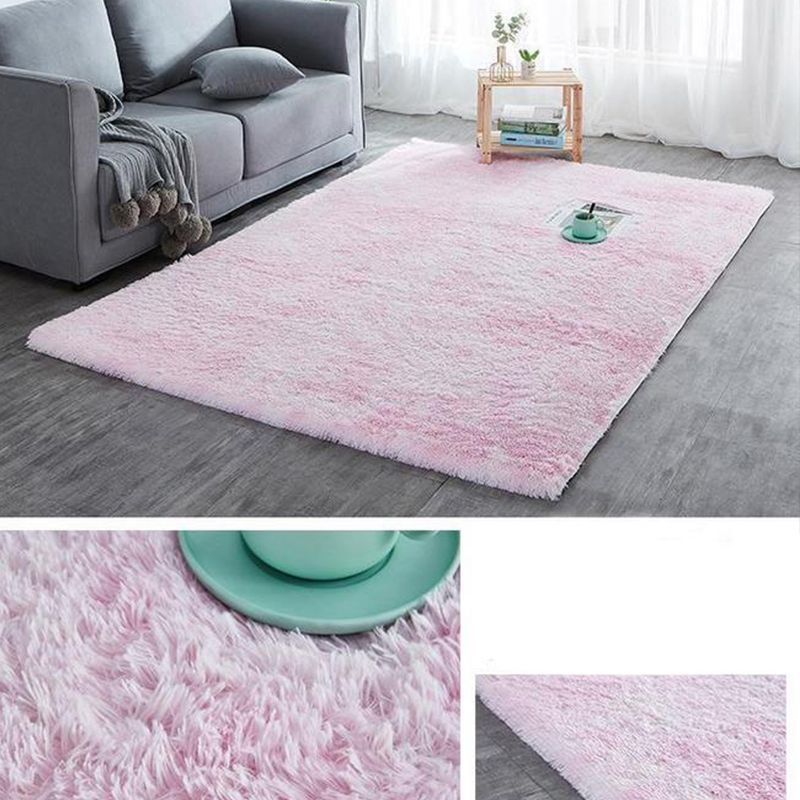 Simple Tie Dye Rug Multi Colored Plush Carpet Non-Slip Backing Pet-Friendly Washable Rug for Home