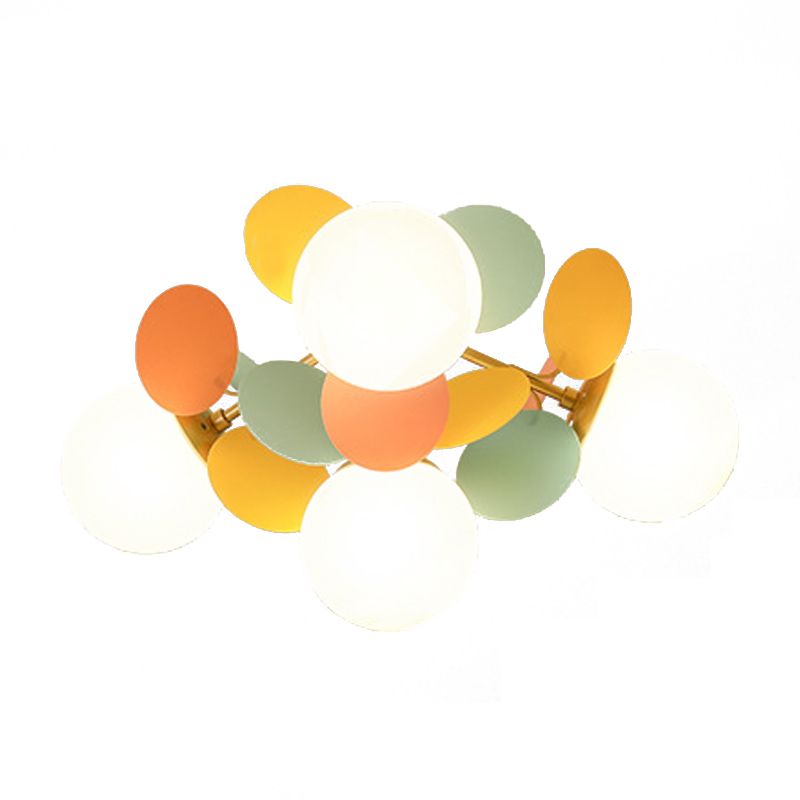 Glass Flush Mount Sputnik Light Contemporary Semi Flush for Living Room