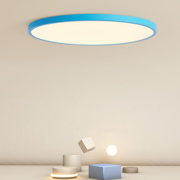Modern Style Round Shape Ceiling Fixture Metal 1-Light Ceiling Mounted Light