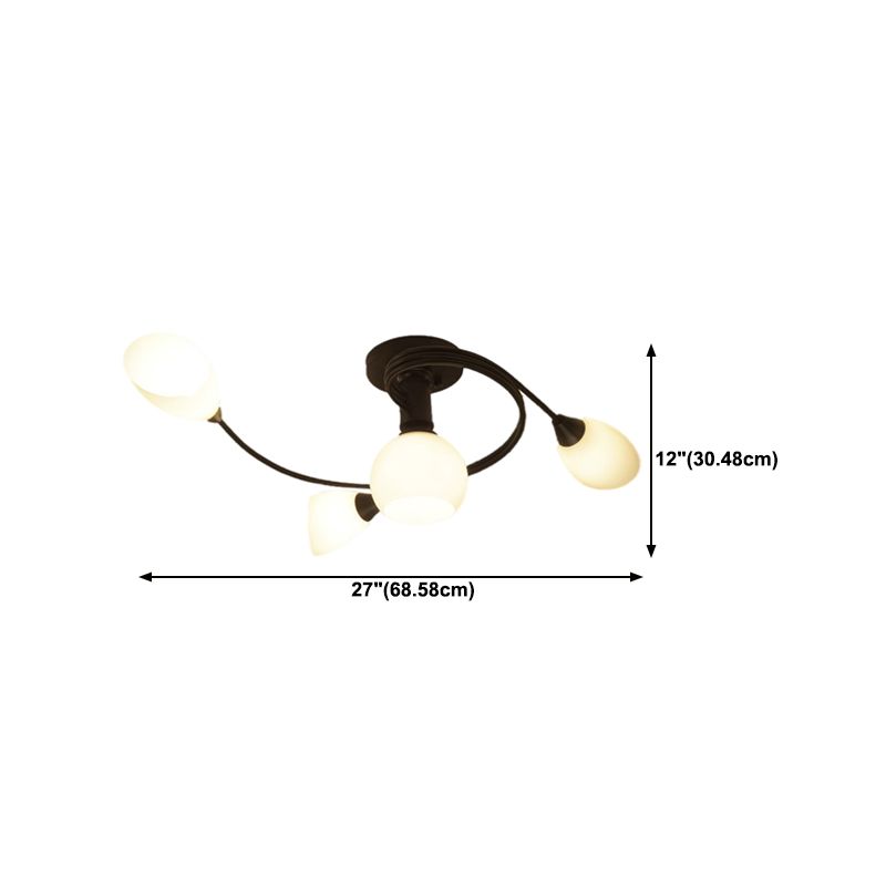 Glass Geometric Flush Mount Lights Contemporary Style Multi Lights Flush Ceiling Light