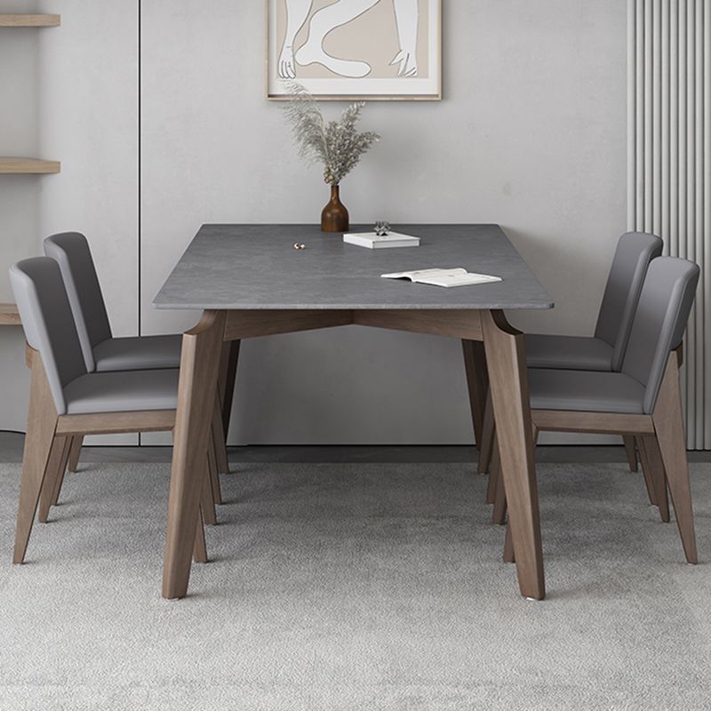 Modern 1/2/5/7 Pieces Furniture Stone Rectangle Dining Chairs Set in Gray