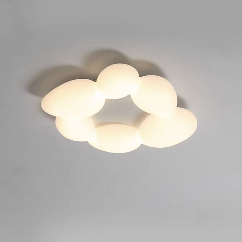 Nordic Flush Mount Plastic LED Ceiling Light Fixture for Bedroom