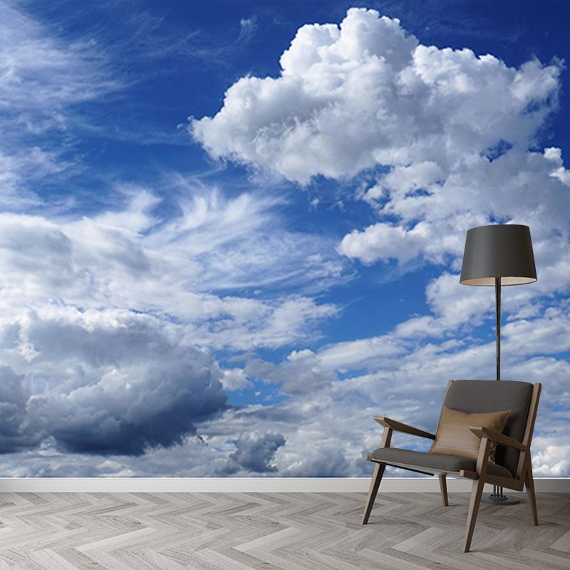 Sky and Clouds Mural Wallpaper Mildew Resistant Modern Room Decoration