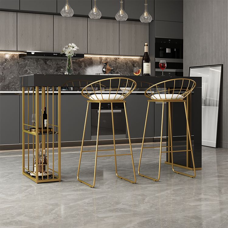 Indoor Modern Counter Height Set Stone Top Storage 1/2/3 Pieces Pub Dining Set