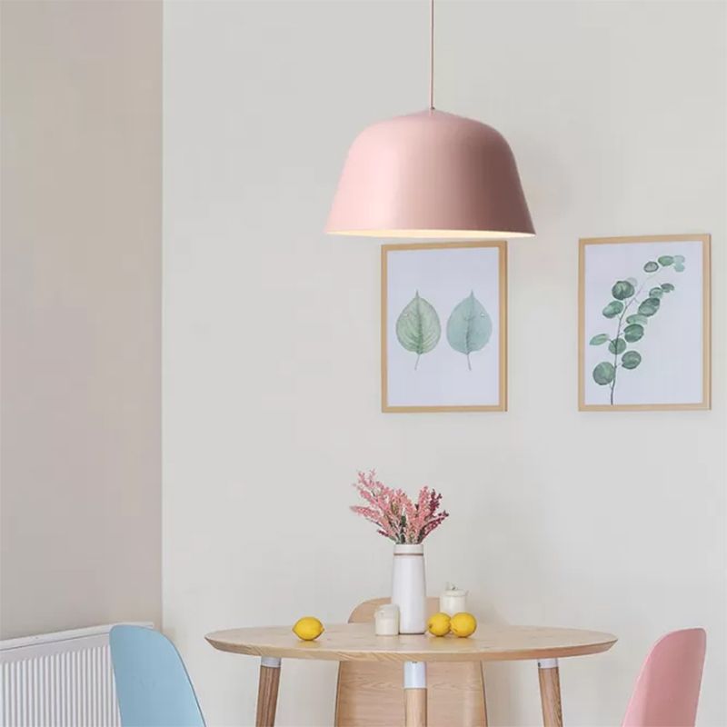 Metal Bowl Shape Hanging Lights Modern Style 1-Light Hanging Fixture for Dining Room