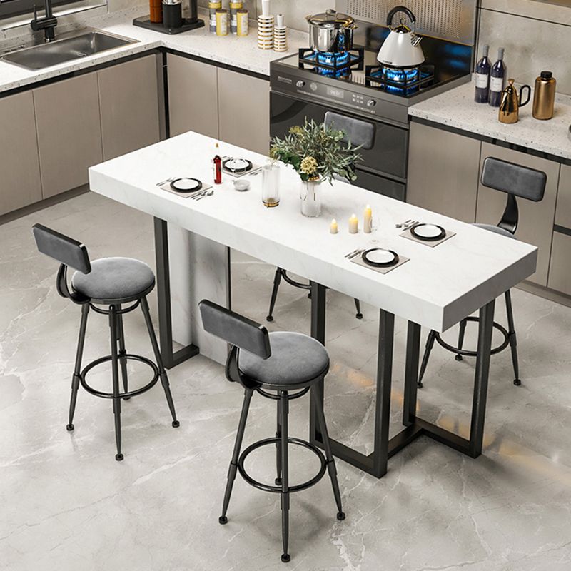 Marble Double pedestal Hall/Pub Table Contemporary Living Room Bistro Bar Height Table