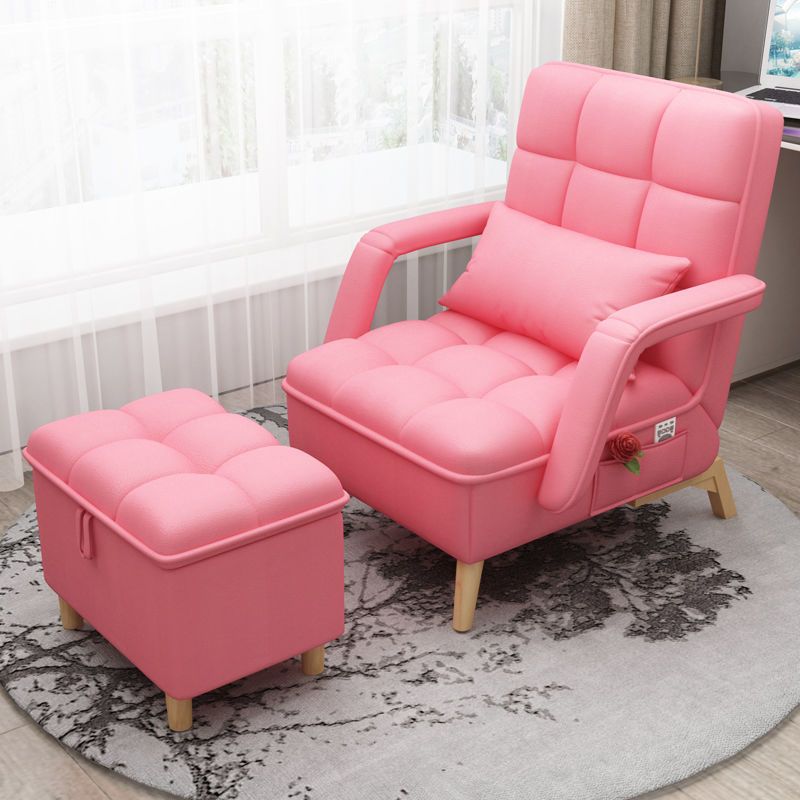 Contemporary Foldable Sofa Chai Living Room Fabric Accent Chair with Cushion