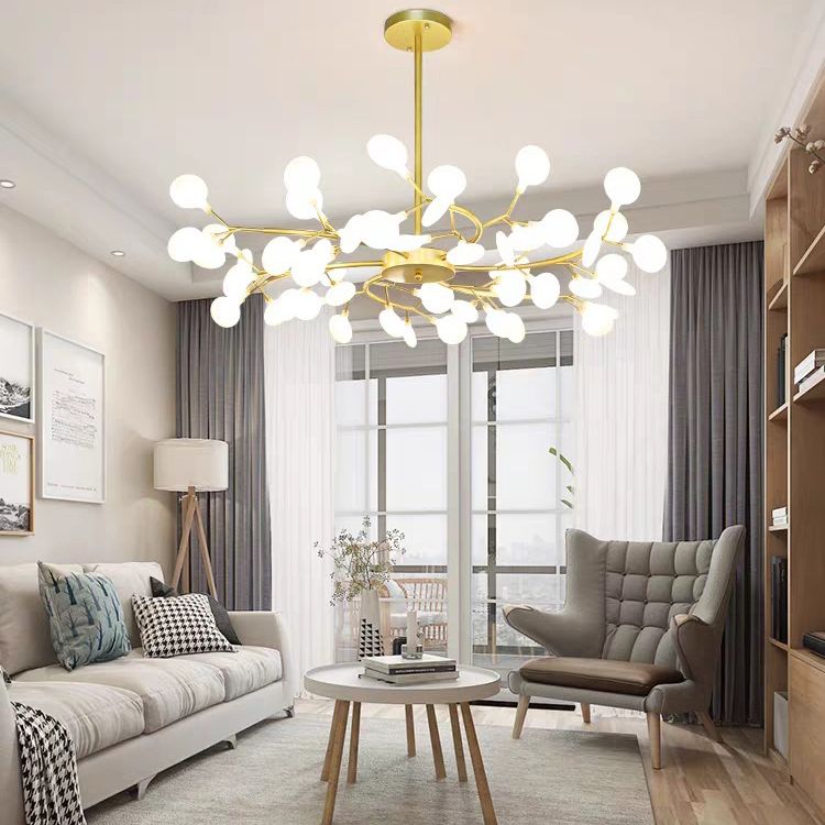 Luz de lámpara de lámpara en forma de hojas Iluminación de colgante acrílico de diseñador moderno para restaurante