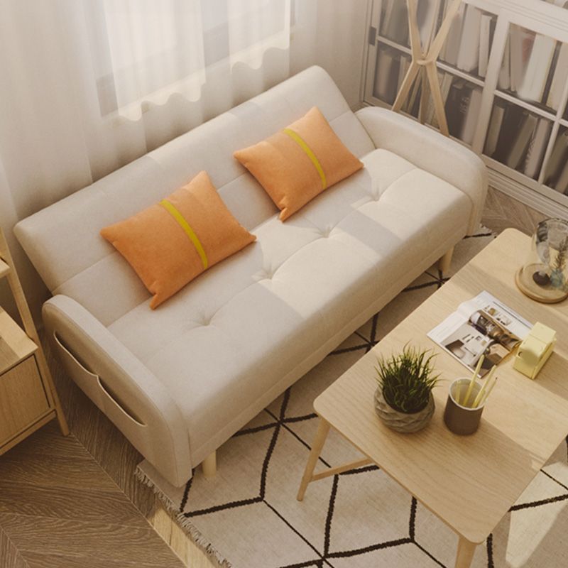Modern Faux Leather Loose Back Seating Hair Pin Legs Sofa for Apartment