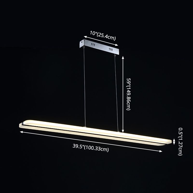 Lumière de l'île LED linéaire blanche dans la simplicité moderne PENDANT FER WARGÉ