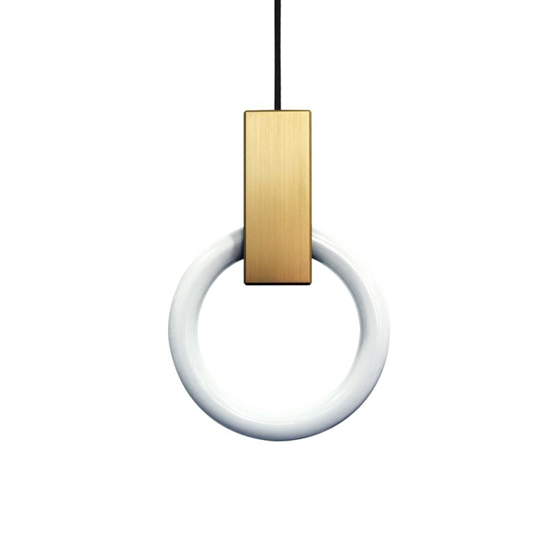 Modern Luxury LED Pendant Light Aluminium Circular Hanging Lamp with Acrylic Shade