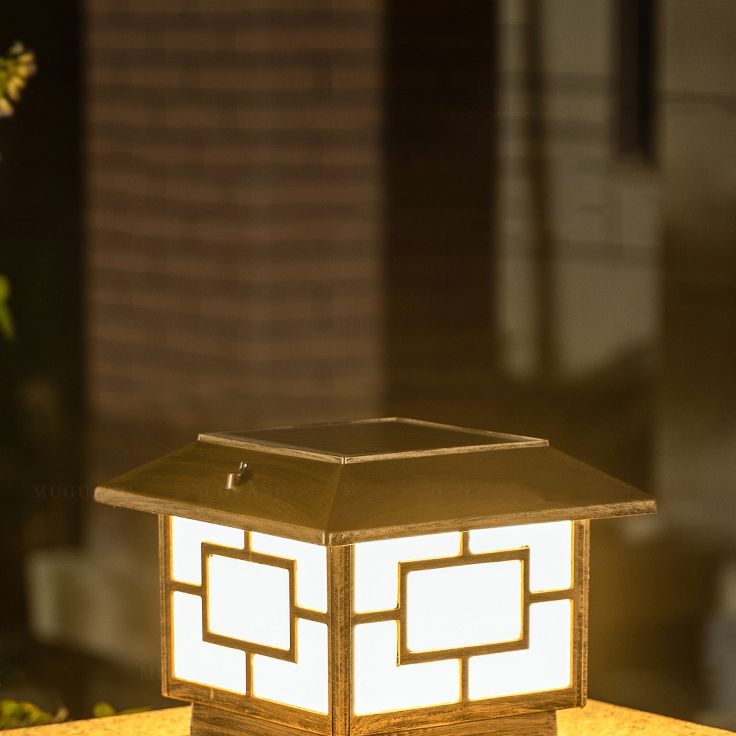 Simple LED Pillar Light Modern Solar Lighting Fixture for Garden