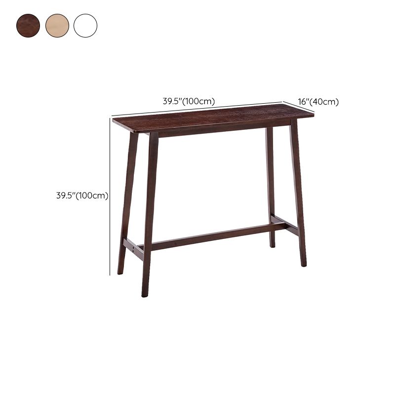 Modern Style Bistro Bar Table Solid Wood Rectangle Bar Table for Home