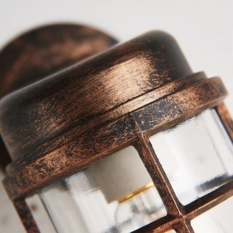 Industrial Caged Wall Sconce Fixture Light Glass Wall Sconce Lighting for Restaurant