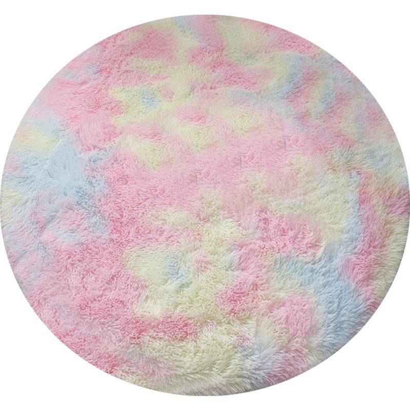 Lässiger Heimdekor-Teppich, mehrfarbiger Teppich mit Batikmuster, Kunstwolle, waschbarer Teppich mit rutschfester Rückseite