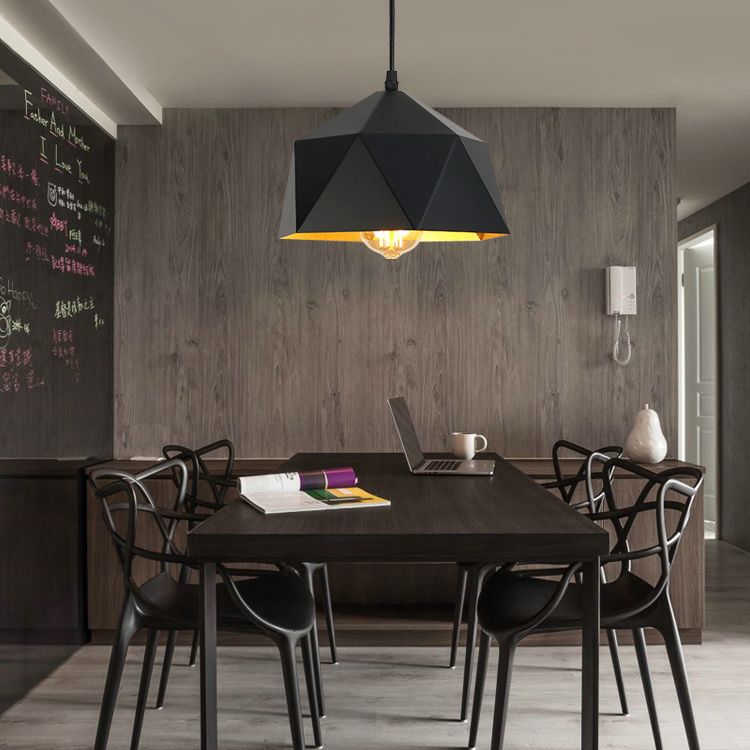 1 lampe à pendentif diamant léger nordique de style minimaliste en métal lampe suspendue