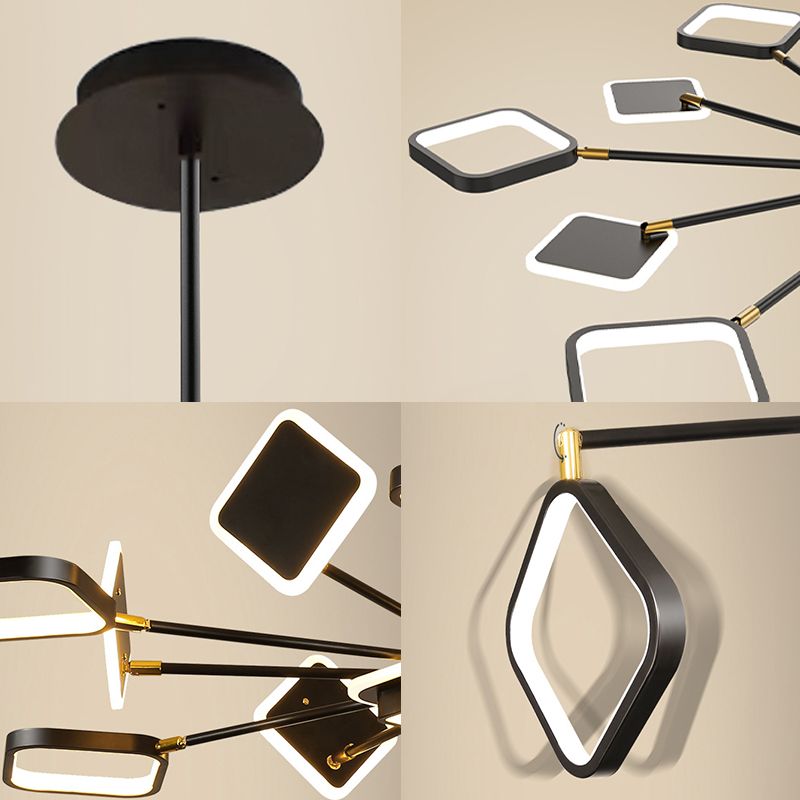 Sputnik Living Room Pendant Chandelier Metal LED Modern Hanging Chandelier