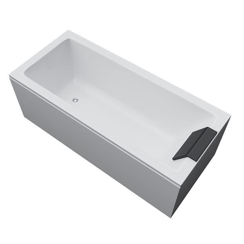 Freestanding Acrylic Bathtub Modern Stand Alone Soaking Tub with  Pop-up Drain