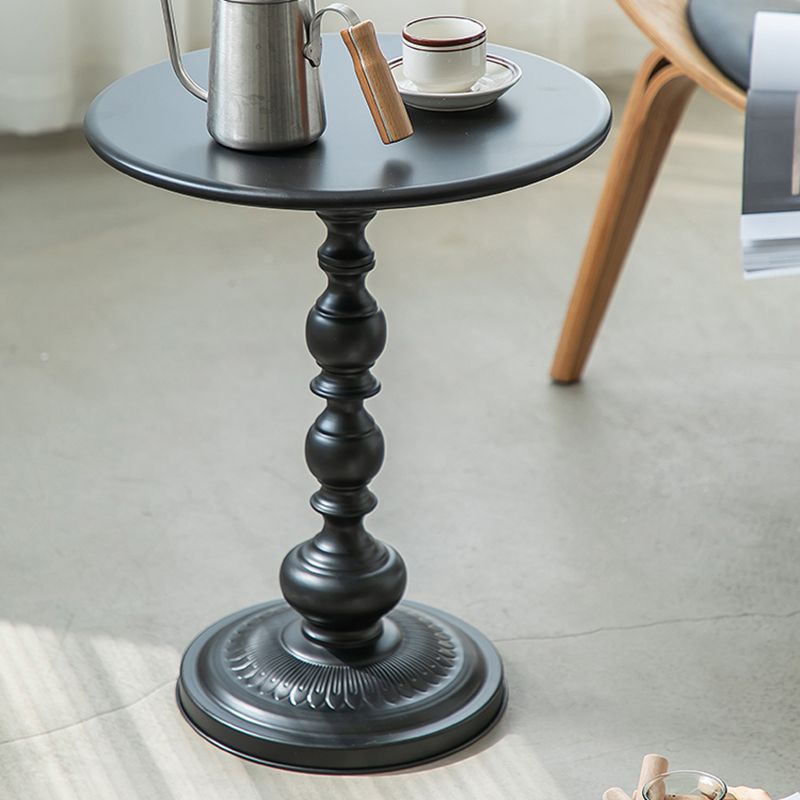 16.5" W x 16.5" D x 20.5" H Sofa Side Accent Table Metal Pedestal End Table