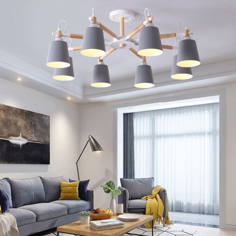 Gearceerde hangende kroonluchter simplistische metalen hanglampverlichting voor woonkamer